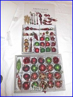 FRONTGATE Holiday Collection 67 Pc. Christmas Ornaments Decoration Boxes