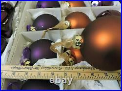 FRONTGATE Venetian Trim GLASS Ornaments XL Finial Ball COPPER Purple Orange NICE