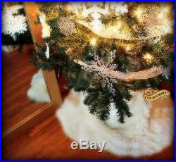 FUR ACCENTS Christmas Decoration Shaggy Faux Fur Christmas Tree Skirt 12 Colors