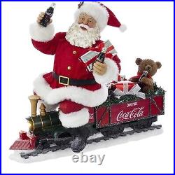 Fabriche Coca Cola Santa on Train LED Garland Figurine CC5171 13.25 Inch New