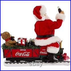 Fabriche Coca Cola Santa on Train LED Garland Figurine CC5171 13.25 Inch New