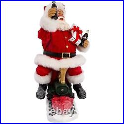 Fabriche Coca Cola Santa on Train LED Garland Figurine CC5171 13.25 Inch New