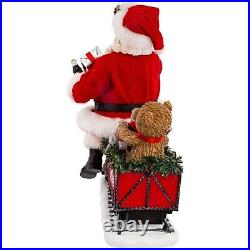 Fabriche Coca Cola Santa on Train LED Garland Figurine CC5171 13.25 Inch New
