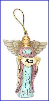 Faith Hope Love Angel Christmas Tree Ornaments Set of 3 Holiday Decorations Gift