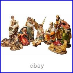 Faithful Treasure 12in tall 11pc Set of Large Christmas Nativity Scene Figurines