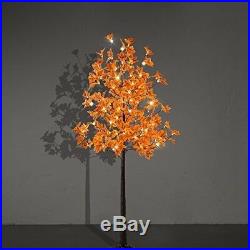 Fake Fall Tree Artificial Maple Orange with LED Lights Indoor Lighted False NEW