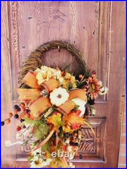Fall Cornucopia Grapevine Wreath, 23Front Door Wreath, Fall Decor, Autumn Decor