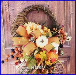 Fall Cornucopia Grapevine Wreath, 23Front Door Wreath, Fall Decor, Autumn Decor