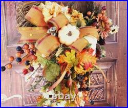 Fall Cornucopia Grapevine Wreath, 23Front Door Wreath, Fall Decor, Autumn Decor