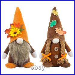 Fall Gnomes Plush Decor, 2Pack Thanksgiving Buffalo Plaid Gnome Plush Tomte