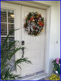 Fall Mackenzie child, Authentic Ribbon Beautiful Handmade Wreath With Light