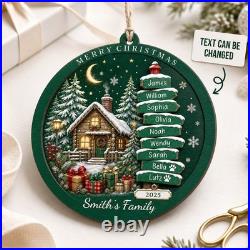 Family 2025 Wood Christmas Ornament Personalized Home Decor