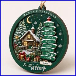 Family 2025 Wood Christmas Ornament Personalized Home Decor Family 2025 Wood Christmas Ornament Personalized Home Decor