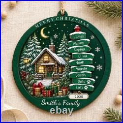 Family 2025 Wood Christmas Ornament Personalized Home Decor Family 2025 Wood Christmas Ornament Personalized Home Decor
