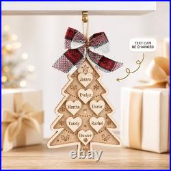 Family Tree Wooden Ornament Personalized Christmas Decor Gift Family Tree Wooden Ornament Personalized Christmas Decor Gift