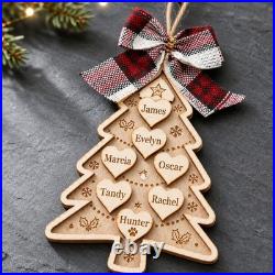 Family Tree Wooden Ornament Personalized Christmas Decor Gift Family Tree Wooden Ornament Personalized Christmas Decor Gift