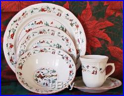 Farberware WHITE CHRISTMAS Dinner Service for 8 Plate Set KATHERINE BABANOVSKY