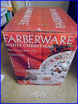 Farberware white christmas 50 pc service for 8 NIB #391