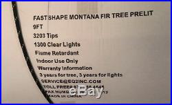 Fast Shape Montana Fir Pre-Lit Christmas Tree 9' 1300 Clear Lights WithCones