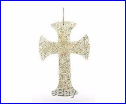Faux Embossed Leather Cross Set of 24 Christmas Tree Decoration Ornament Decor