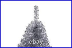 Fawyn 6′ Ft Sparking Gorgeous Folding Artificial Tinsel Christmas Tree Silver