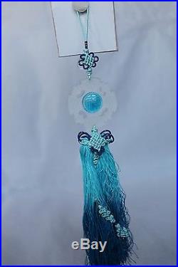 Feng Shui Liuli Crystal Glass Talisman Blessing Car Hanging Ornaments RARE