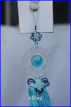 Feng Shui Liuli Crystal Glass Talisman Blessing Car Hanging Ornaments RARE