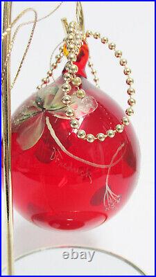 Fenton 1804GI 3-1/4 Ruby Glass Ornament with Stand Hand Painted NOS