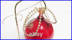 Fenton 1804GI 3-1/4 Ruby Glass Ornament with Stand Hand Painted NOS