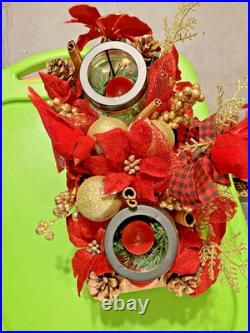 Festive Handmade Wooden Crate PEACE Decorative Christmas Centerpiece