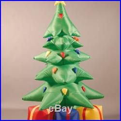 Festive Lights 7ft 2.1m Mains Power Inflatable 3D Christmas Tree with Gifts