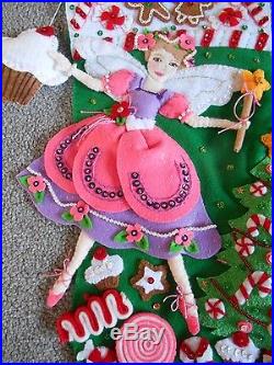 Finished New Bucilla Felt Christmas 18 3D Stocking Sugar Plum Fairy Ballerina