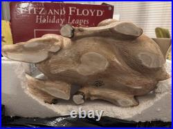 Fitz & Floyd Holiday Leaves Large Deer Centerpiece jar Handcrafted FF Classics