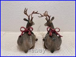 Fitz & Floyd Holiday Leaves Reindeer Candleholders Pair Christmas Deer Decor Fitz & Floyd Holiday Leaves Reindeer Candleholders Pair Christmas Deer Decor