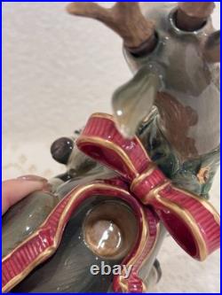 Fitz & Floyd Holiday Leaves Reindeer Candleholders Pair Christmas Deer Decor Fitz & Floyd Holiday Leaves Reindeer Candleholders Pair Christmas Deer Decor