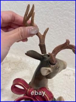Fitz & Floyd Holiday Leaves Reindeer Candleholders Pair Christmas Deer Decor Fitz & Floyd Holiday Leaves Reindeer Candleholders Pair Christmas Deer Decor