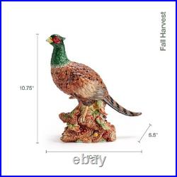 Fitz and Floyd Fall Harvest Pheasant Ceramic Figurine, 10.75 inch