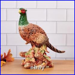 Fitz and Floyd Fall Harvest Pheasant Ceramic Figurine, 10.75 inch