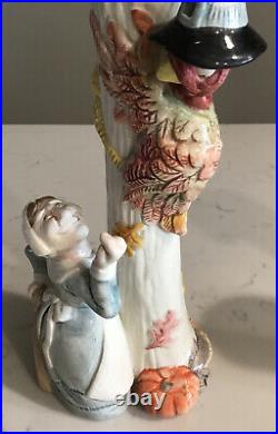 Fitz and Floyd Pilgrims Progress Candle Holders Thanksgiving Vintage Signed