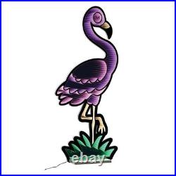 Flamingo Infinity Mirror Display Light Tropical Decor 48H