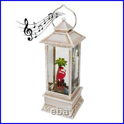 Flamingo and Palm Tree Musical Snow Globe Battery Operated LED Lighted Lantern