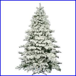 Flocked Alaskan 9' White Pine Artificial Christmas Tree with Unlit with Stand