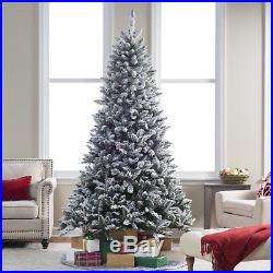 Flocked Blue Ridge Spruce Christmas Tree with Instant Glow Power Pole by