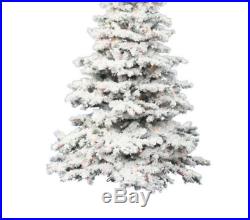 Flocked Christmas Tree Pre Lit Multi Lights Holiday Xmas Decor Artificial Indoor