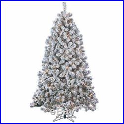 Flocked Green PVC Montana Pine 7ft Artificial Christmas Tree PreLit