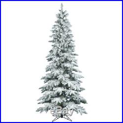 Flocked Utica Fir 6.5′ White Artificial Christmas Tree with Stand