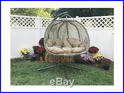 Flower House Hanging Loveseat Chair Fabric Pumpkin with Stand Bark Outdoor Garden