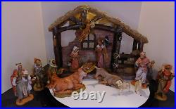 Fontanini 5 Scale 14pc Nativity Figurines with Lighted Resin Stable