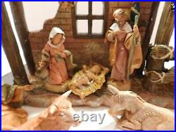 Fontanini 5 Scale 14pc Nativity Figurines with Lighted Resin Stable