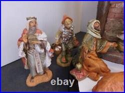 Fontanini 5 Scale 14pc Nativity Figurines with Lighted Resin Stable